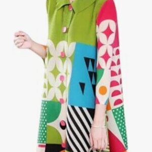 Woman Multi-Color Chiffon Dress/Blouse 2X